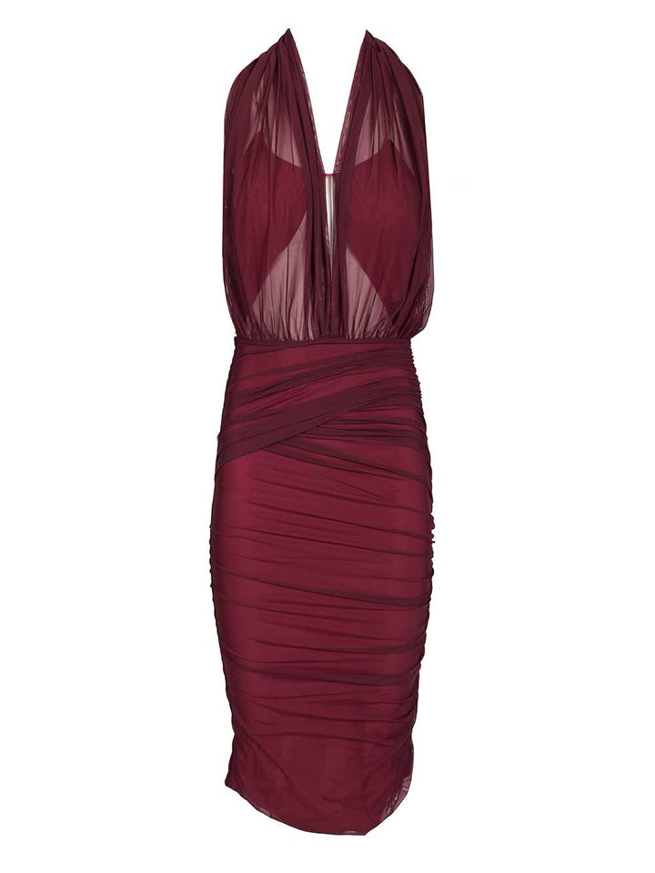 Amazuin Tamie Sheer Transparent Dress Dresses - Bordeaux | e7fc37c0768bbb7d9784314656d7f9ba0e4b1b89