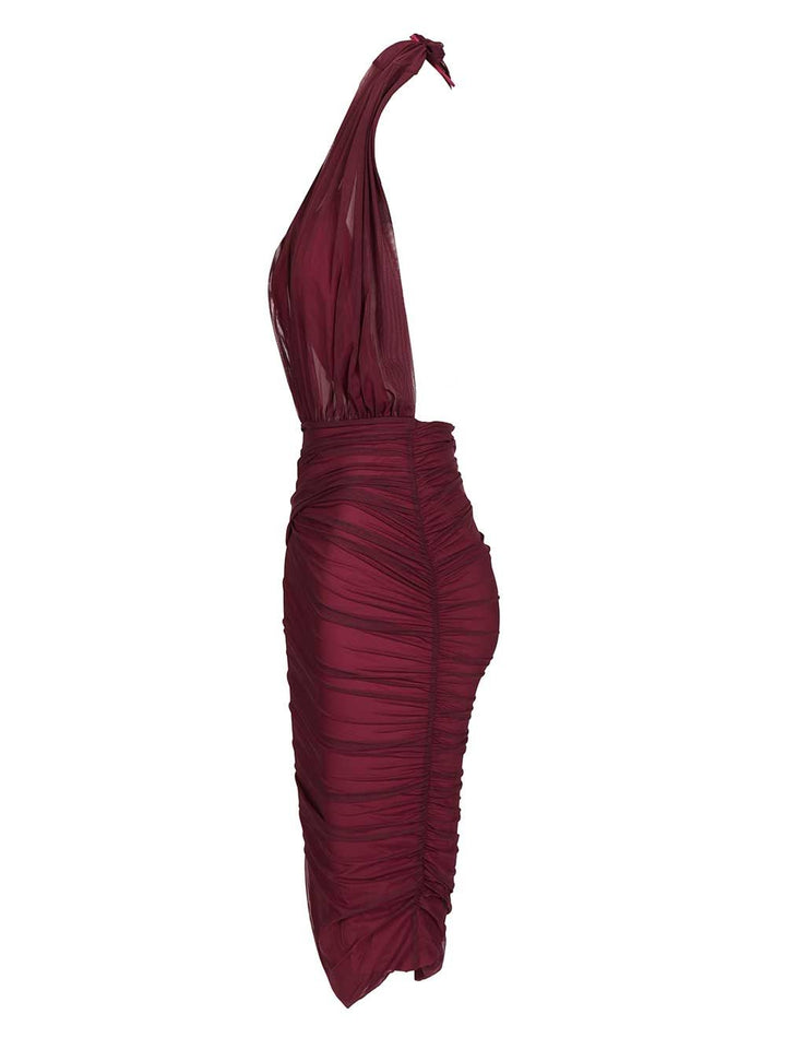 Amazuin Tamie Sheer Transparent Dress Dresses - Bordeaux | 6219d6a24db89f2408c9ccaa71678e83a5e4322e