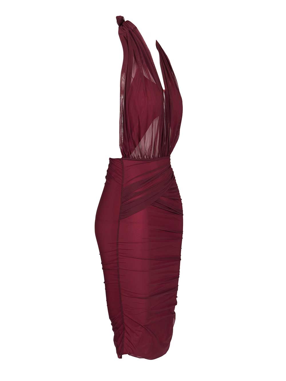 Amazuin Tamie Sheer Transparent Dress Dresses - Bordeaux | 89be2c3487cb4e951c70a52f74850856971ae944