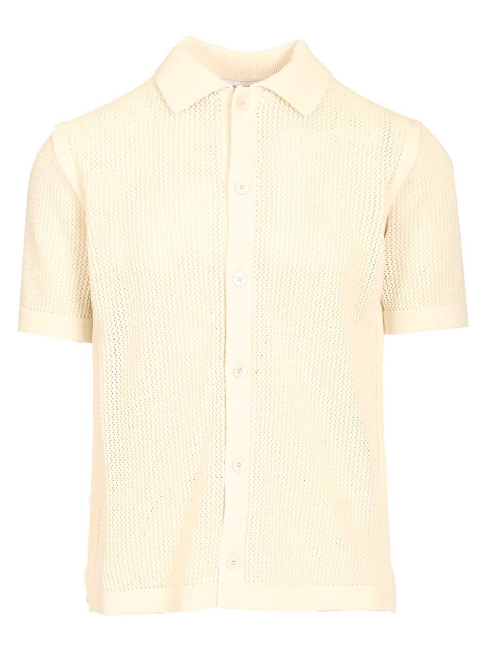 Maison KitsunÉ Short-Sleeved Cardigan Knitwear - White | c7f7dc41f6438185954184b4ac23881a3085b5aa