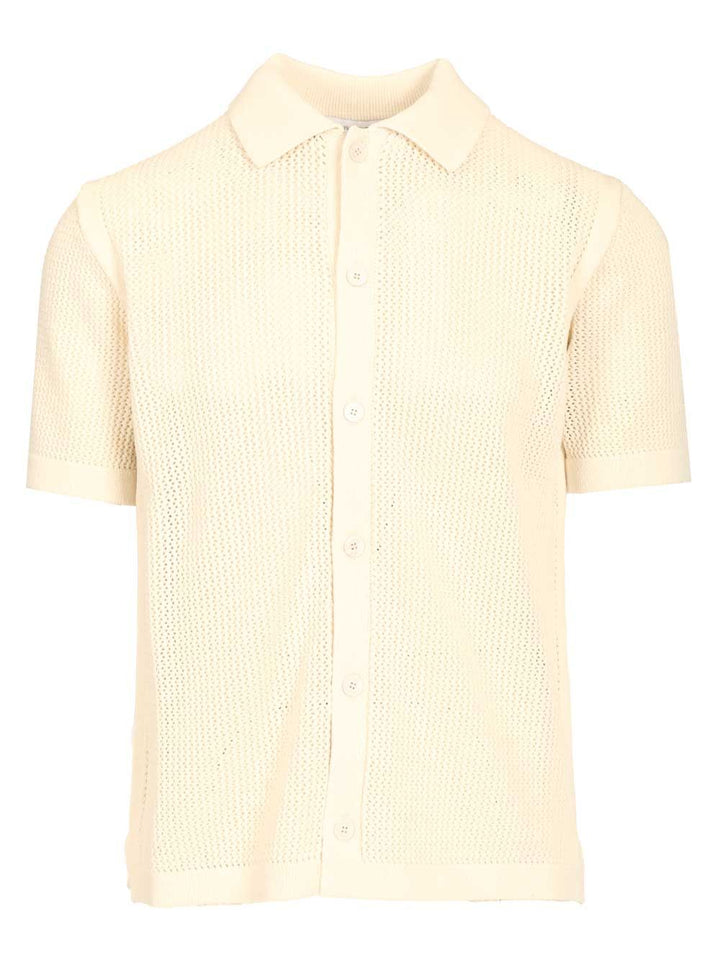 Maison KitsunÉ Short-Sleeved Cardigan Knitwear - White | c7f7dc41f6438185954184b4ac23881a3085b5aa