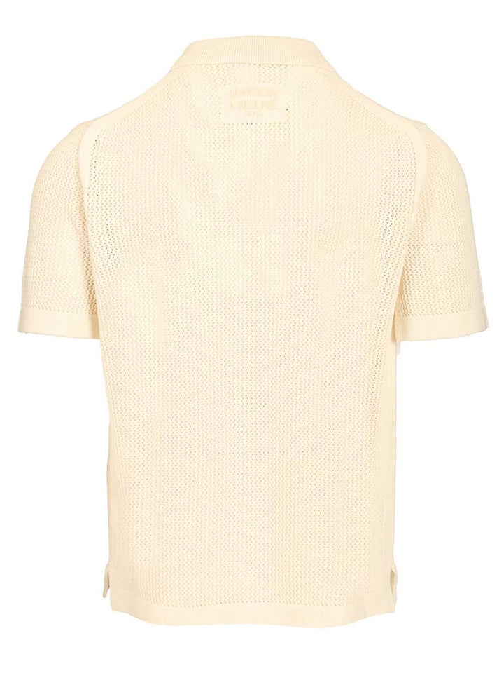 Maison KitsunÉ Short-Sleeved Cardigan Knitwear - White | 2de02429addf06a705c8dd3a22d46d1f458a7fdc