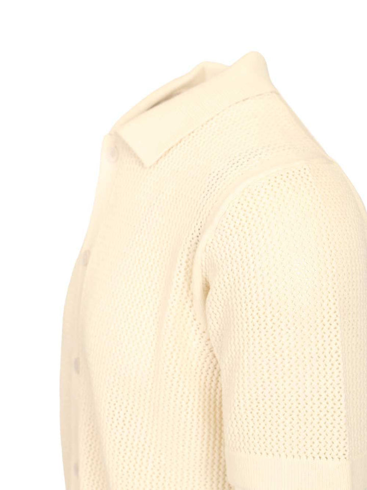 Maison KitsunÉ Short-Sleeved Cardigan Knitwear - White | f524be056b2c42d39f1b6a3ac17dc899b31f59ae