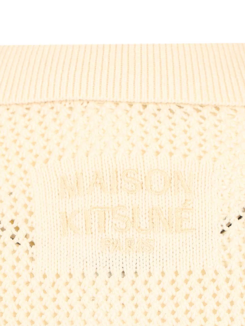 Maison KitsunÉ Short-Sleeved Cardigan Knitwear - White | ee3d791f7e964dff1be452947c068bf21a7a0853