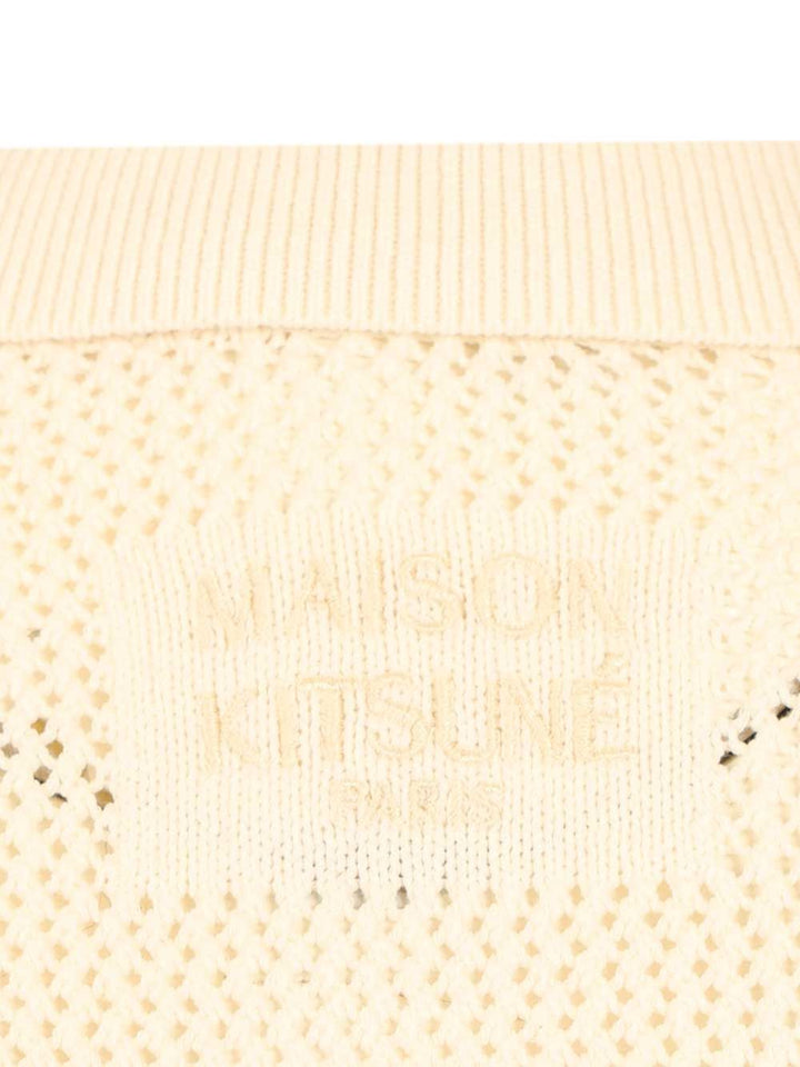 Maison KitsunÉ Short-Sleeved Cardigan Knitwear - White | ee3d791f7e964dff1be452947c068bf21a7a0853