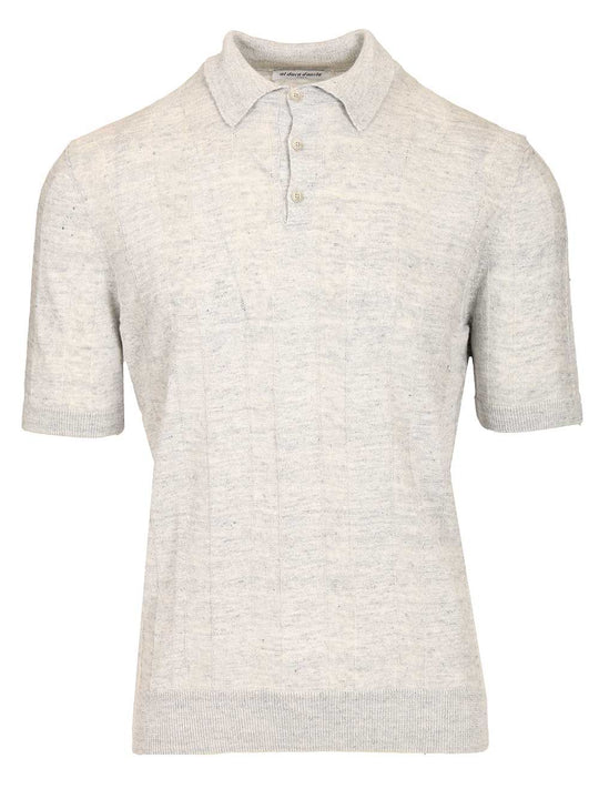 Ribbed Polo Shirt Grey