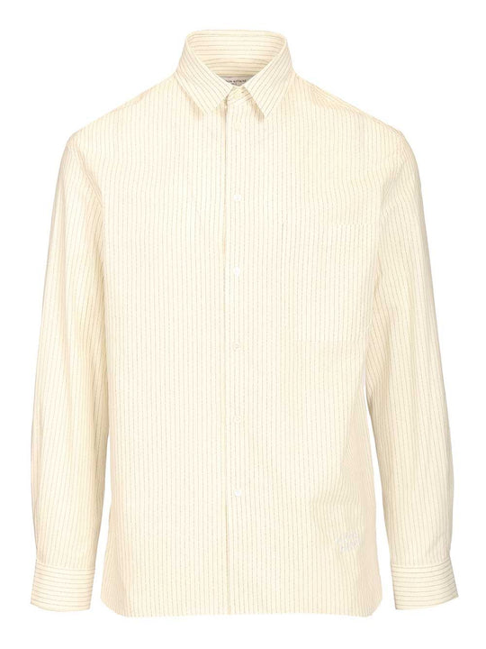 Striped Oversize Shirt Shirts White