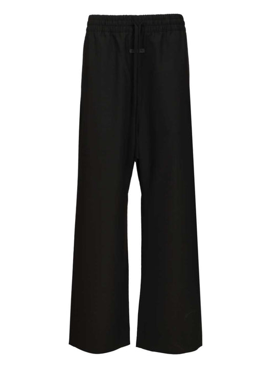 Wide Leg Drawstring Pants Trousers Black