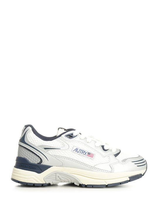 Hyperway Sneaker In Mesh And Suede Sneakers Silver