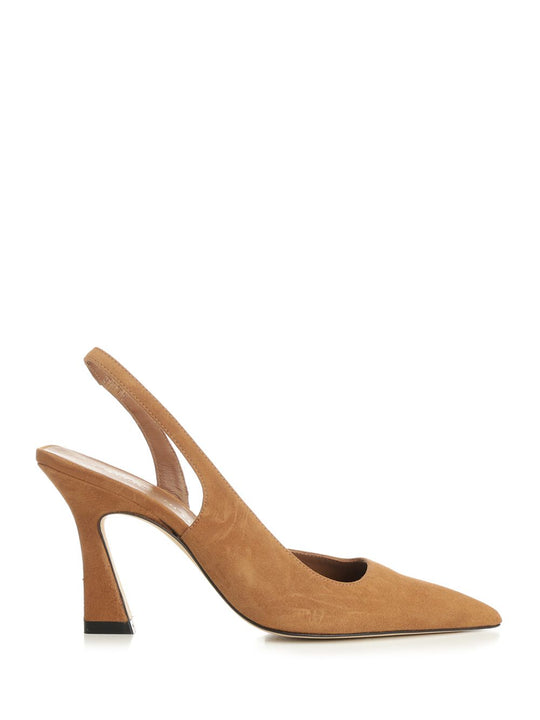 Vinnie 85 Suede Slingbacks Pumps Beige