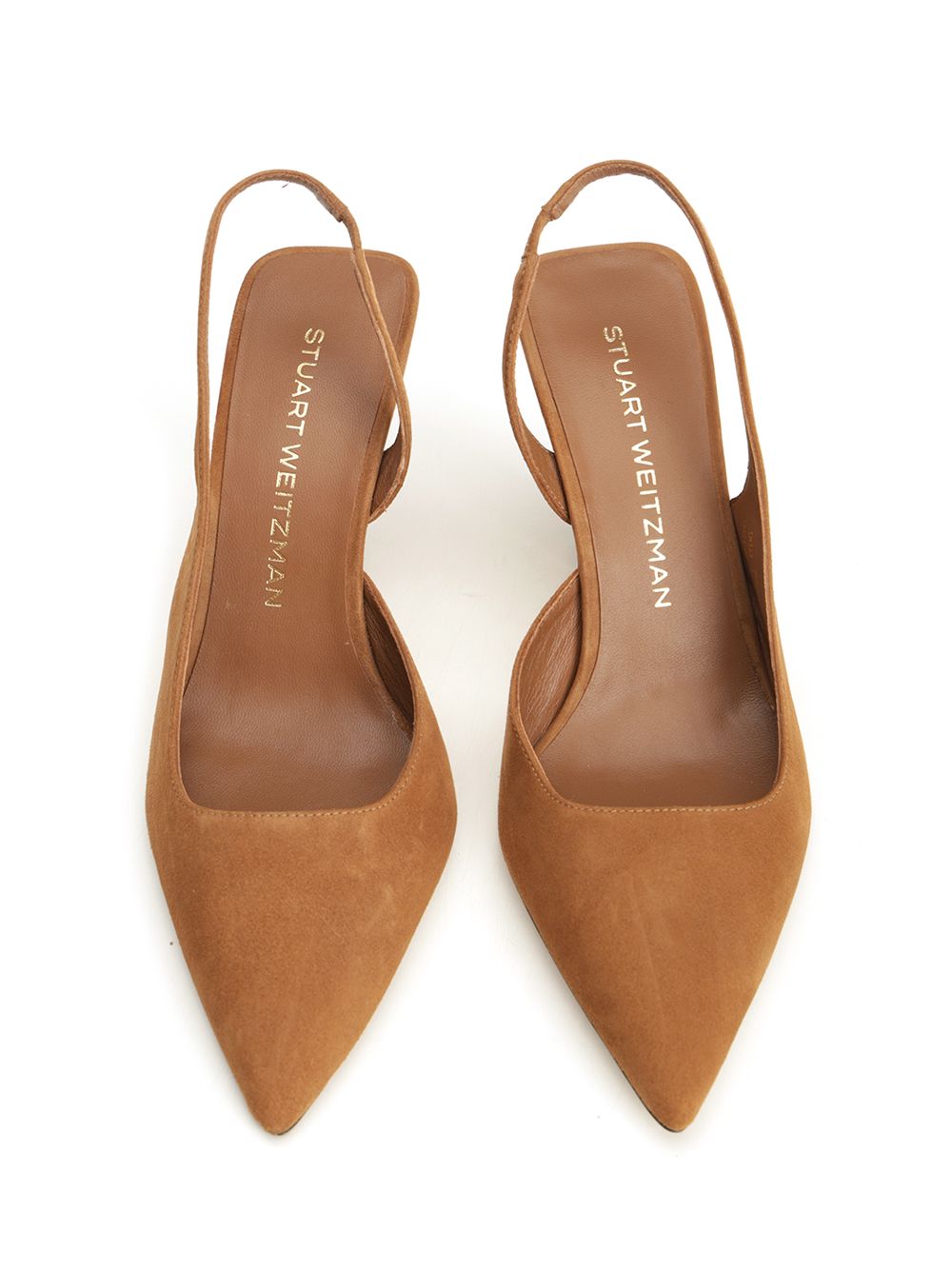 Stuart Weitzman Vinnie 85 Suede Slingbacks Pumps - Beige | 496876656e6a69a08b26e1b7ee722e04418ca800