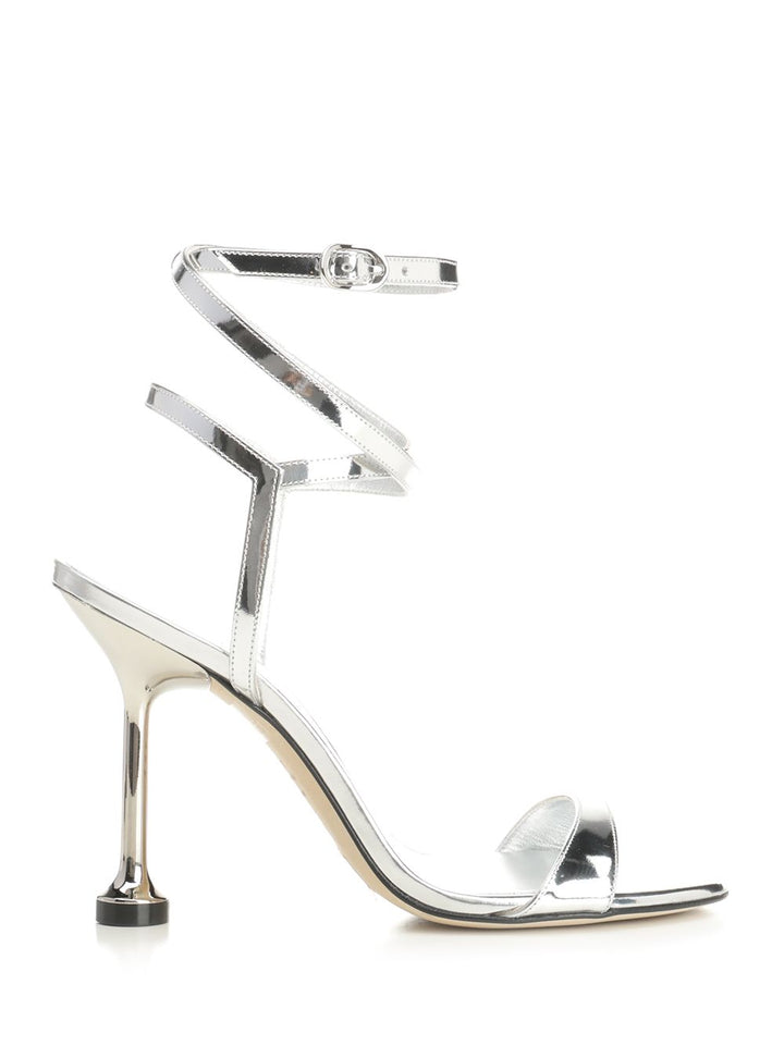 Stuart Weitzman Nudistini Wrap 100 Sandals - Silver | 8a08fb5f0b68d23d1fa72af28b3249f4b654847f
