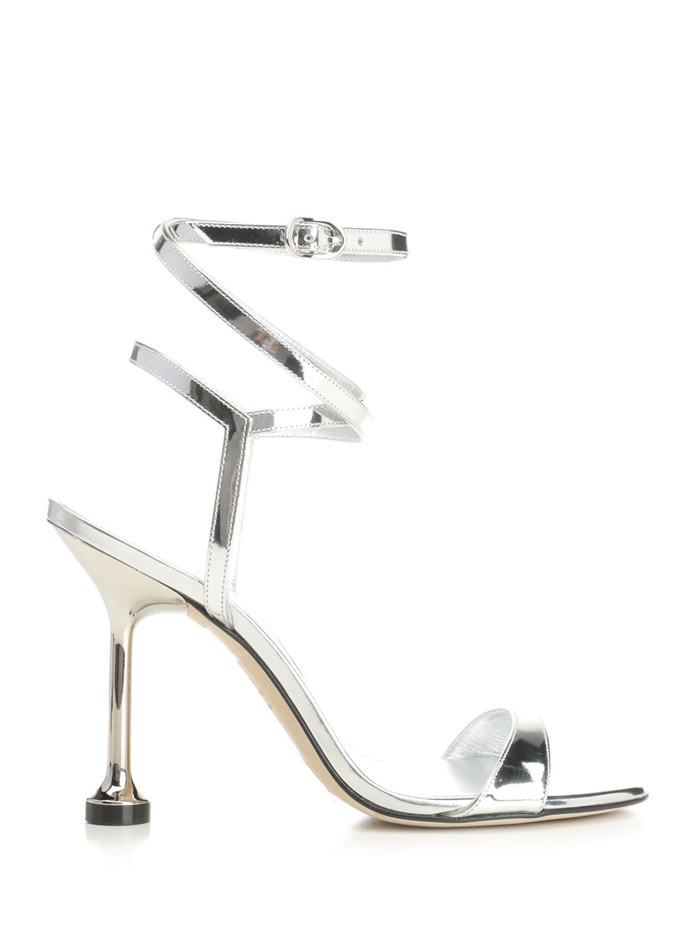 Stuart Weitzman Nudistini Wrap 100 Sandals - Silver | 8a08fb5f0b68d23d1fa72af28b3249f4b654847f