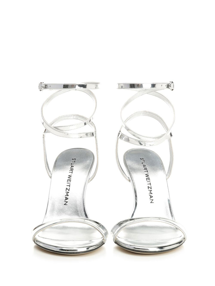 Stuart Weitzman Nudistini Wrap 100 Sandals - Silver | add374445213f5140308563467a8944ede182a00