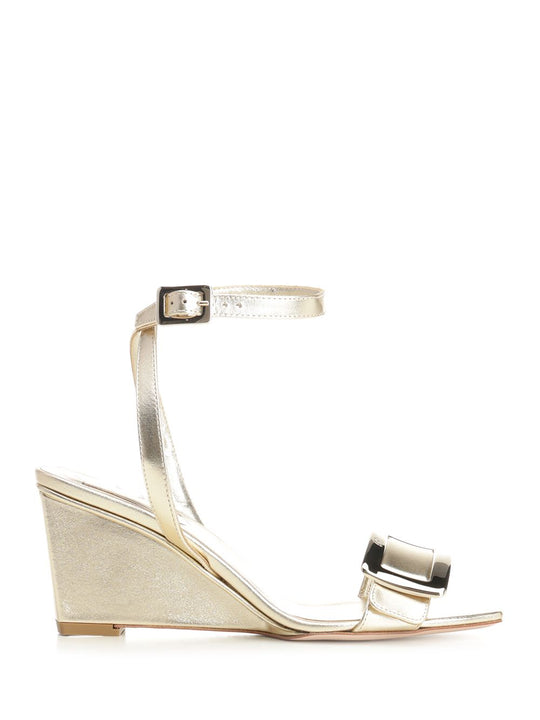 Belle Vivier Wedge Sandals Gold