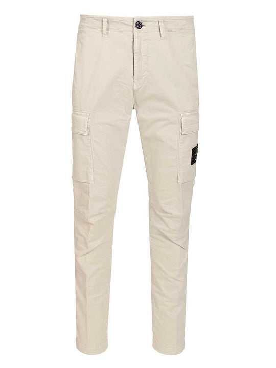 Cargo In Broken Cotton Twill Trousers Grey