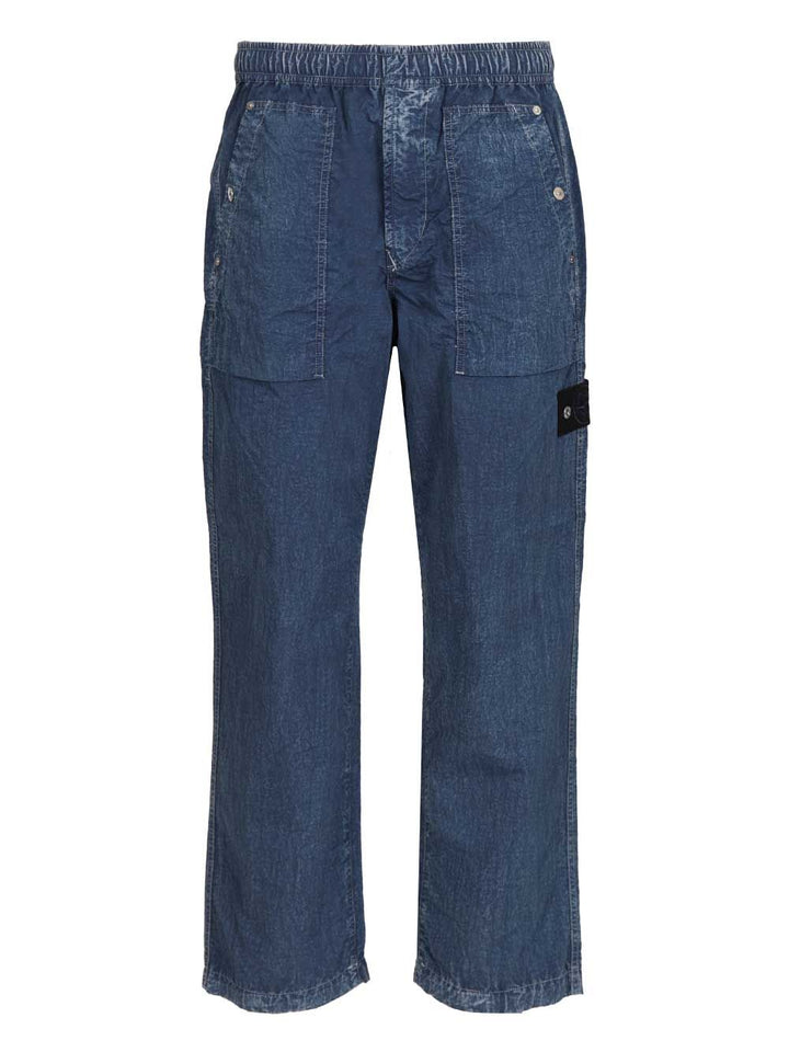 Stone Island Denim Research Hollow Fibre Nylon Indigo-Tc + Marmo Corrosion Indigo Trousers - Blue | 890a70ca12fa5039415003010f60a30c92311a7f