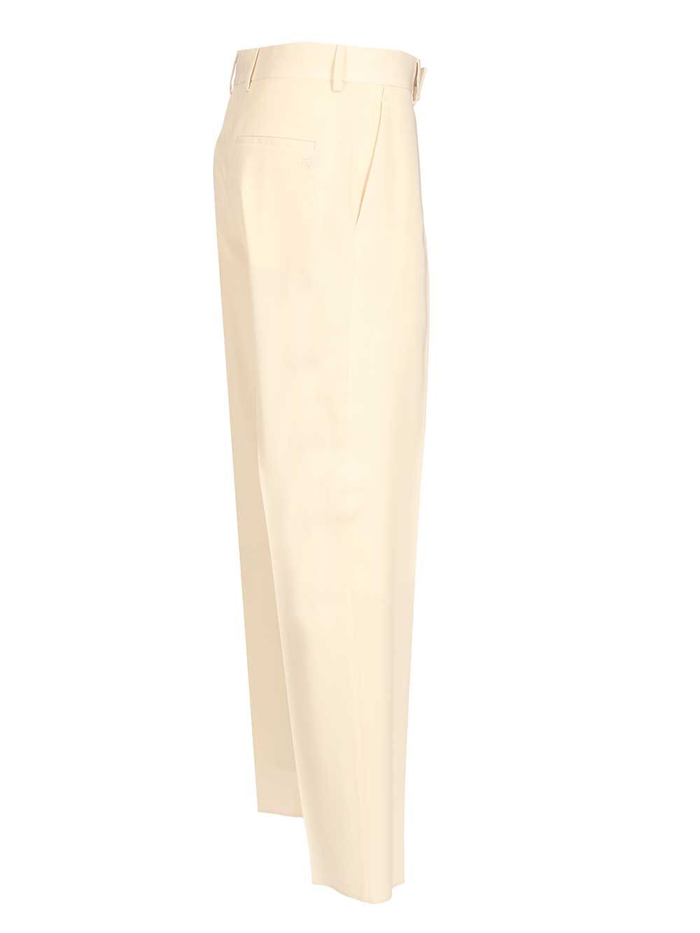 Fendi Adv - Look 77 - Straight Leg Gabardine Pants Trousers - Beige | 76c9854f70bdbd4f3b7fa64cbcc3a3c6c1953d56