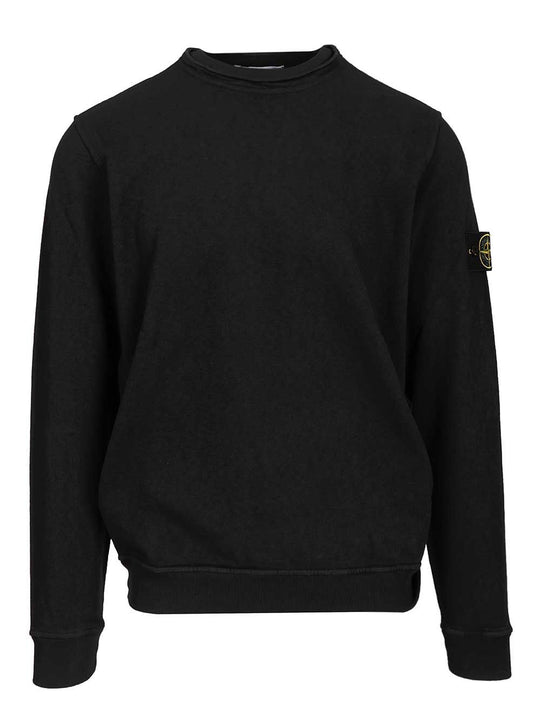 Sweatshirt In Malfilé Cotton Sweatshirts Blue