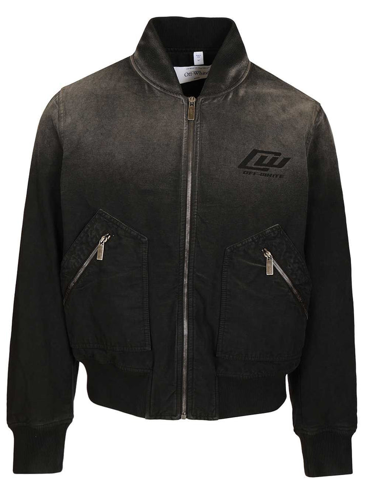 Off-White Owr Grad Cot Reg Bomber Black Jackets - Black | 92a77f1d883521996cb2bce5195f1b44b5ce1ff1