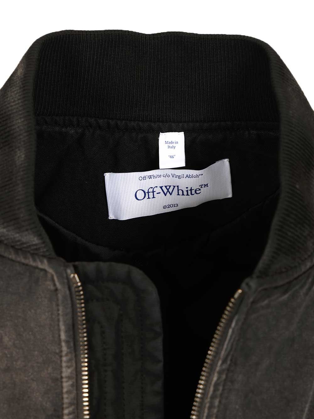 Off-White Owr Grad Cot Reg Bomber Black Jackets - Black | ff560fd086b496f7df4d791eac7ddfb2988edd10