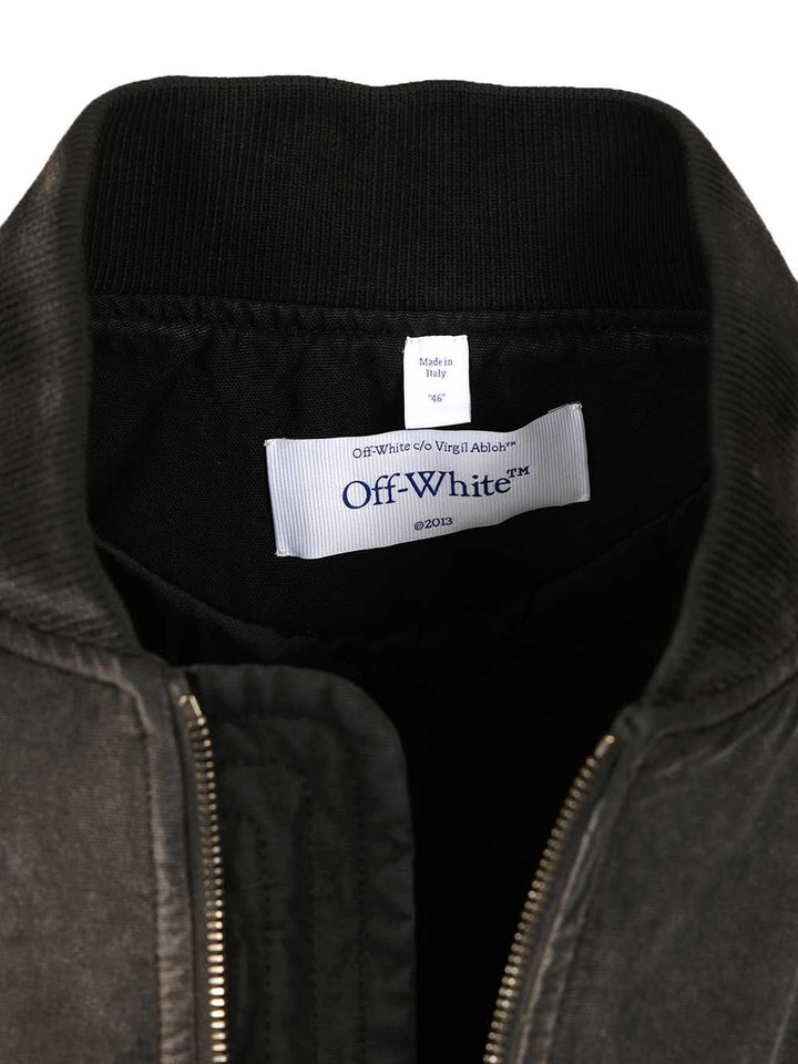 Off-White Owr Grad Cot Reg Bomber Black Jackets - Black | ff560fd086b496f7df4d791eac7ddfb2988edd10