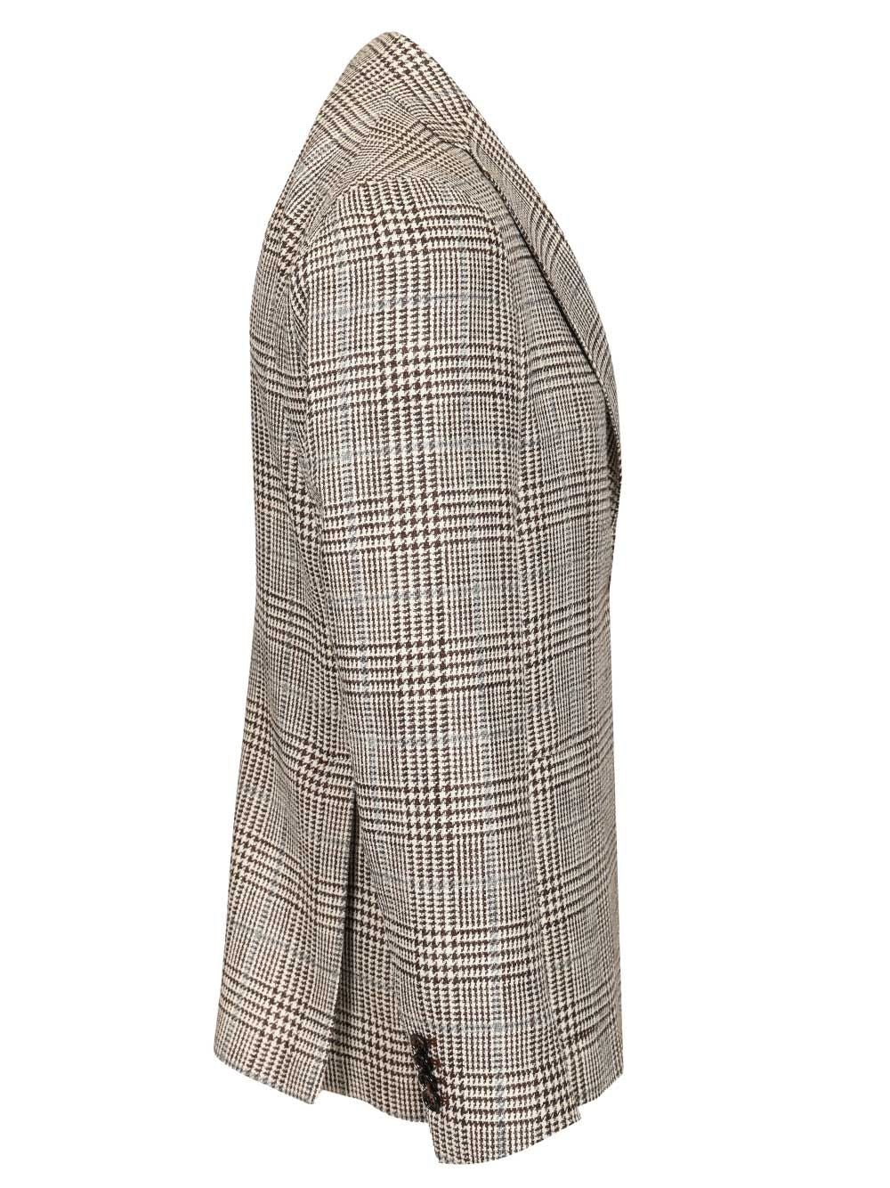 Tagliatore Monte Carlo Prince Of Wales Blazer Jackets - Brown | af2edd47fe9463539e689c6c8a7a88599f49da69