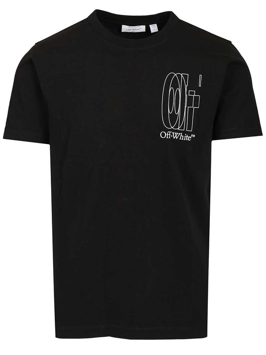 Outline Double Arrow Slim T-Shirt Black