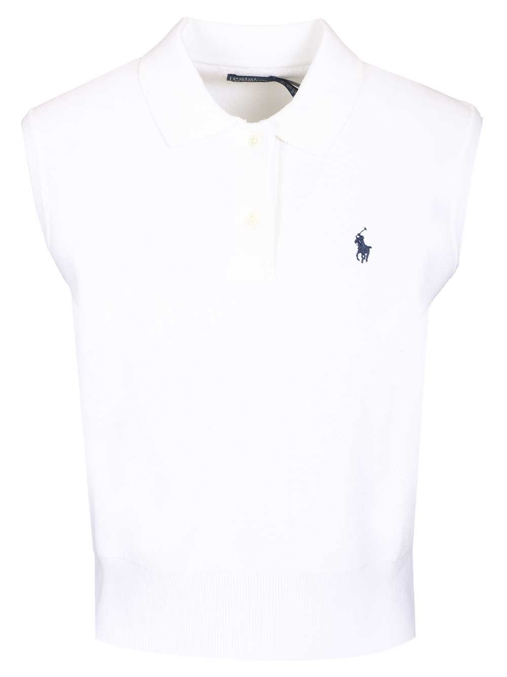 Polo Ralph Lauren Short-Cut Sleeveless Polo shirt - White | 5e469d1d37a12a388ca80b1563f150dc17bd62e2