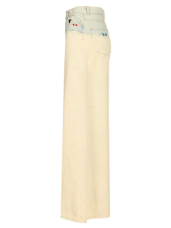 Amish Colette Superwide Jeans - Beige | 886a6893e52614fca21300c866c3c681a6ca4ce5