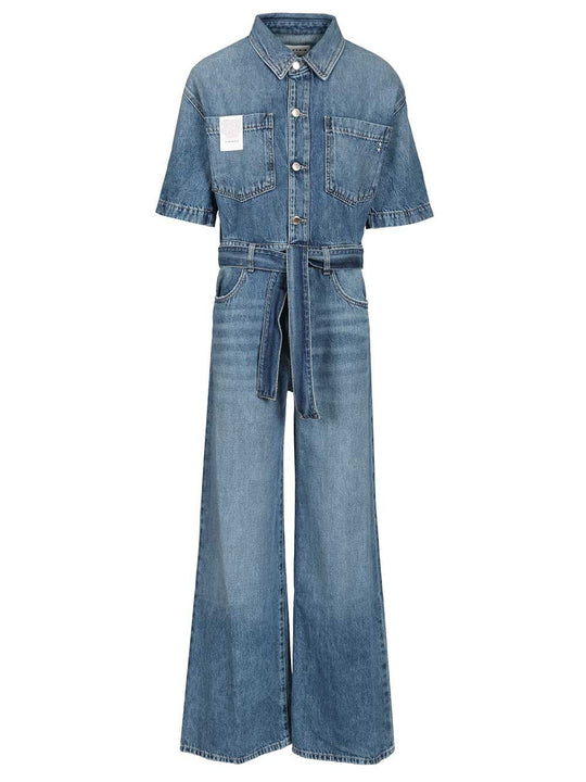 Wide Leg Jumpsuit - Regular Fit Jewelry Blue