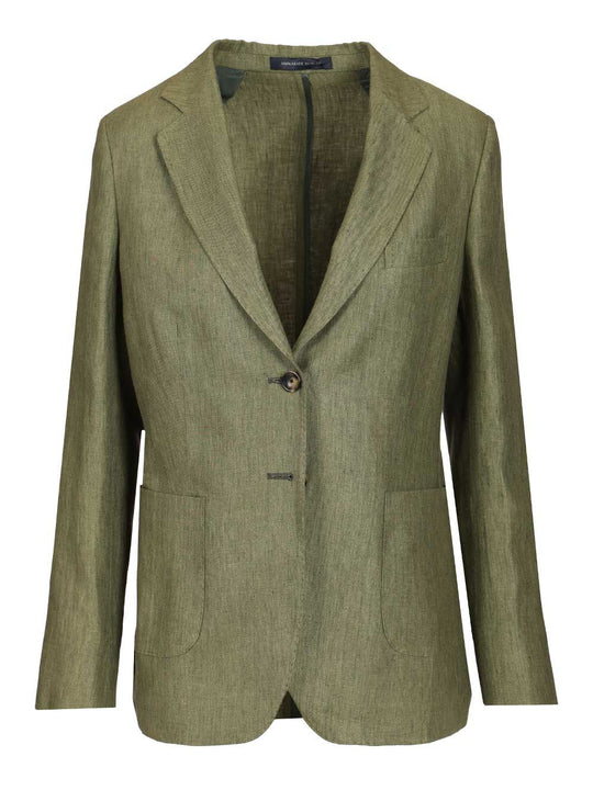 Linen Blazer Jackets Green