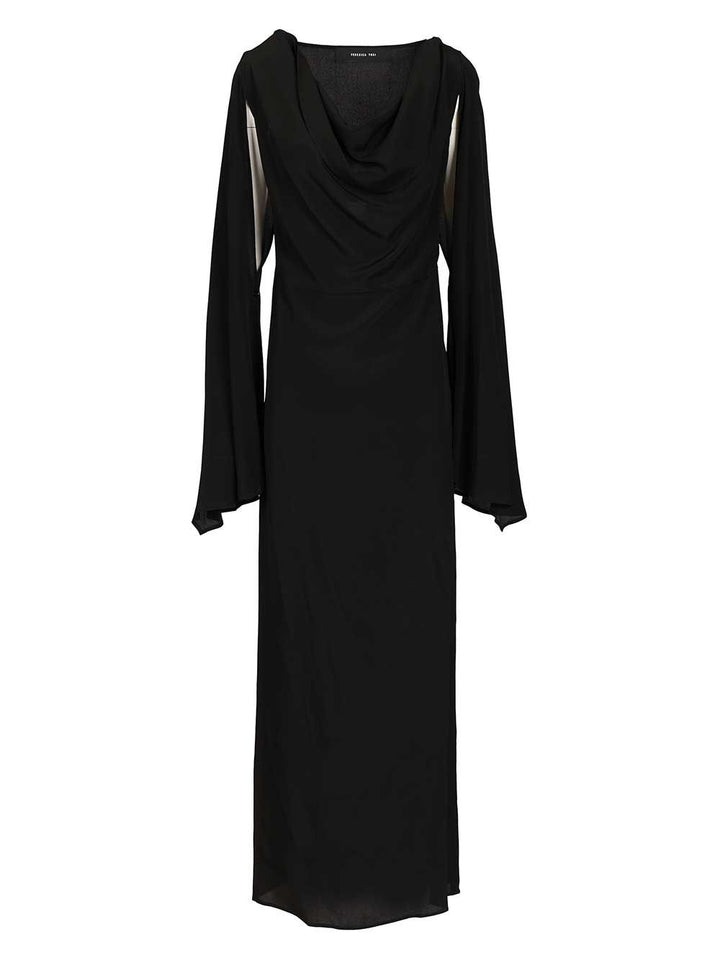 Federica Tosi Long Draped Dress Dresses - Black | 44e57f7d5f7e7ab1f89c7e50ee0f0c2c30ae72ab