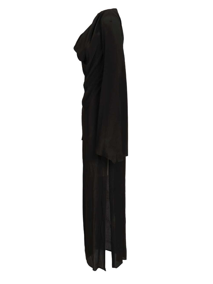 Federica Tosi Long Draped Dress Dresses - Black | 7bc1e6ddaf241acaff8bcb80357a6fbba87475b0