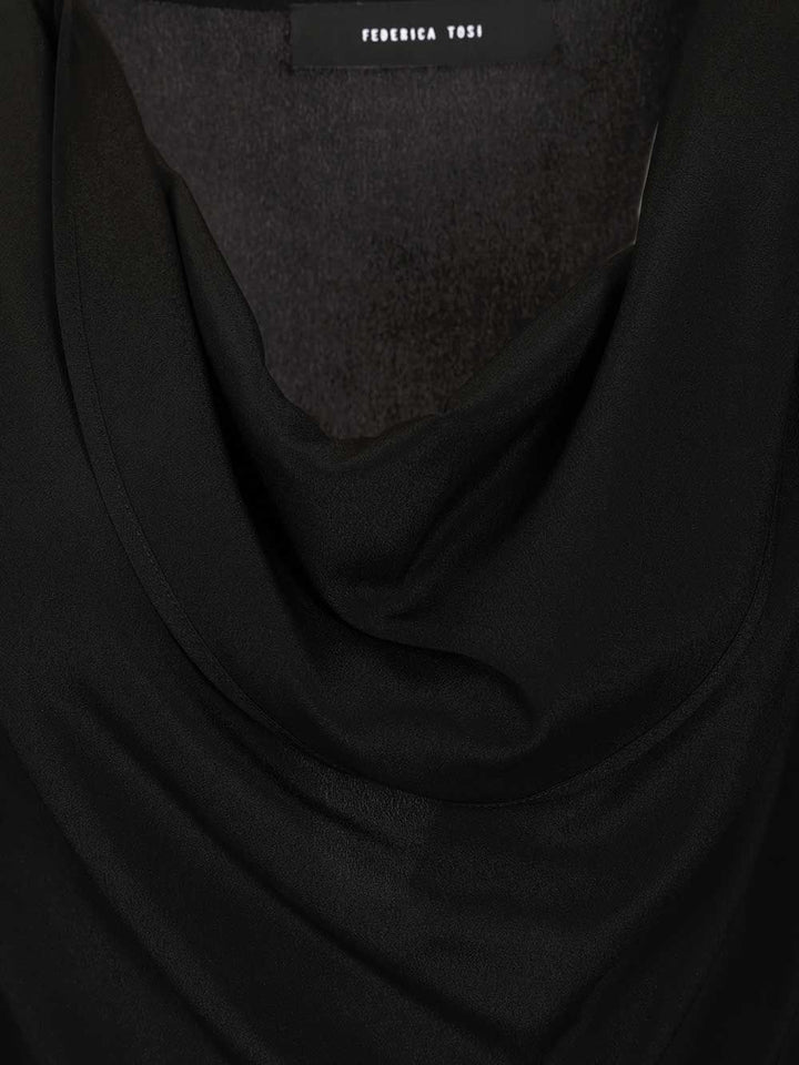 Federica Tosi Long Draped Dress Dresses - Black | 5b0054da7c144fceefd1446ec2b17eaf3ac9630b