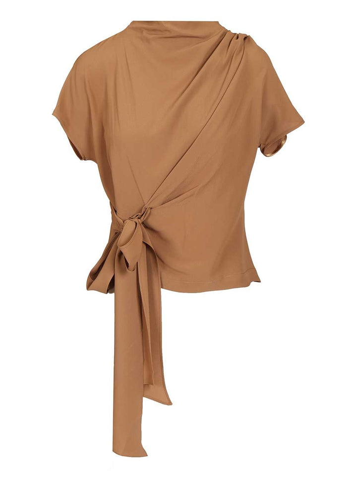 Federica Tosi Crepe De Chine Blouse Tops - Beige | 2e89cf5fd03a31745783db20ea8c3c4abdacd6b7