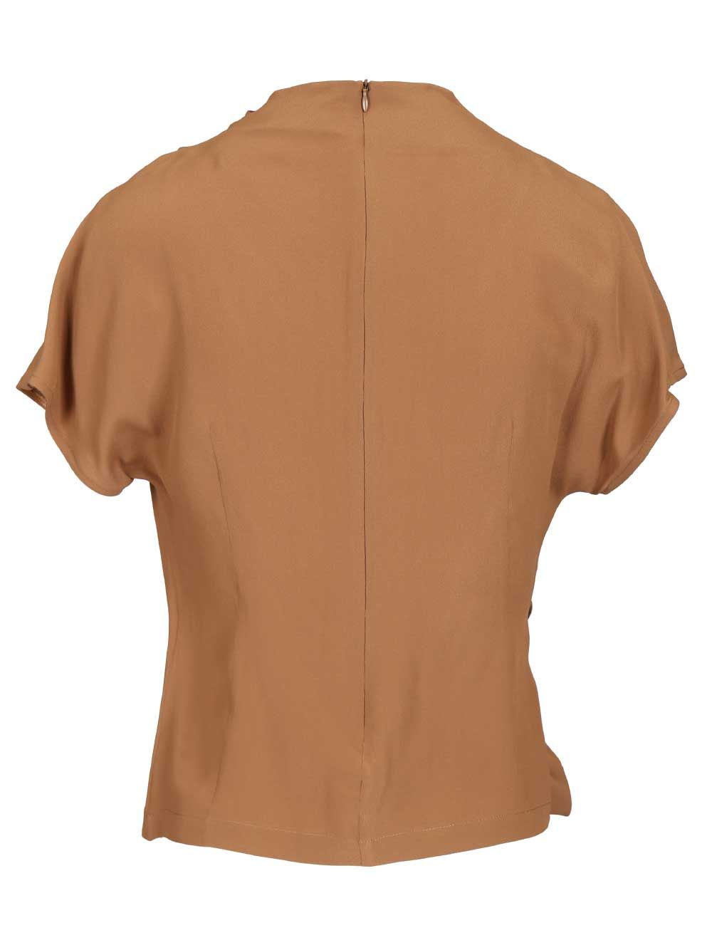 Federica Tosi Crepe De Chine Blouse Tops - Beige | 7e6ed9476721f488614892b8fee834d5bedf1b27