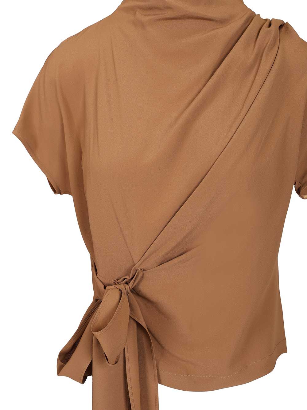 Federica Tosi Crepe De Chine Blouse Tops - Beige | 46a29f44d4cd019a468ea515549f1f9c8e63420d