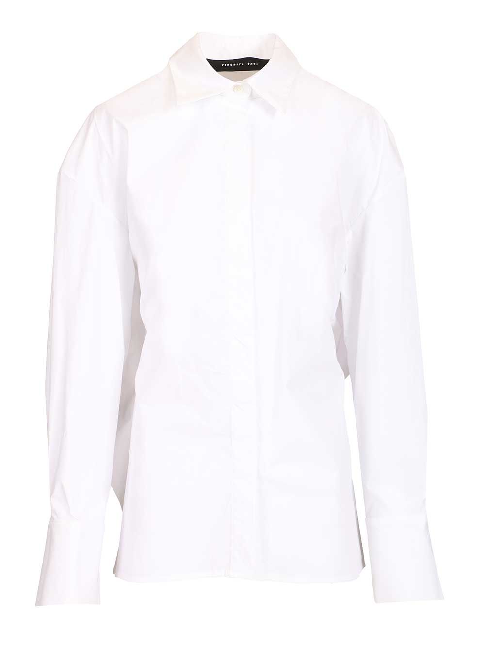 Federica Tosi Cropped Shirt Shirts - White | f23868fe5db82289a224b73a6bacda13cc4d2bdf