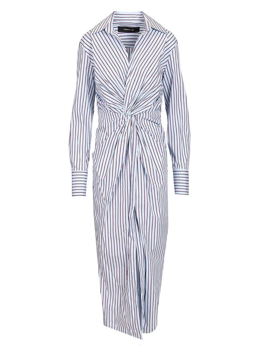 Midi Dress With Knot Dresses Multicolor