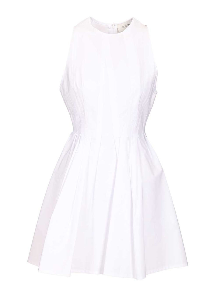 Sportmax Ara Sleeveless Washed Cotton Mini Dress Dresses - White | 463cad2e4b65e6a78196a61f17896198b3bbe021