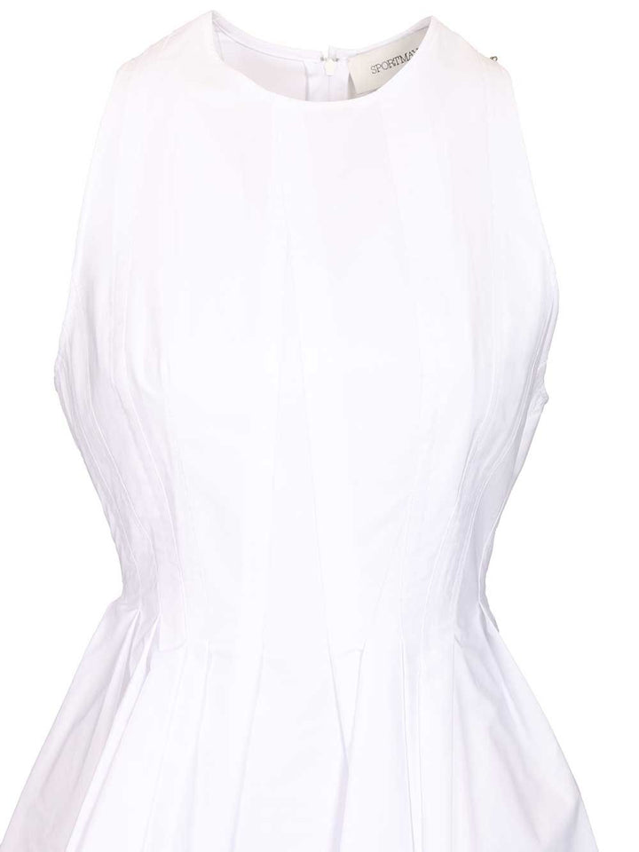 Sportmax Ara Sleeveless Washed Cotton Mini Dress Dresses - White | 190a6dd2ece696a2538d8343b8c41503af96435c