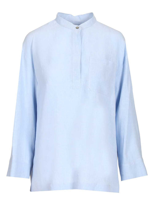 Linen Shirt Shirts Light Blue
