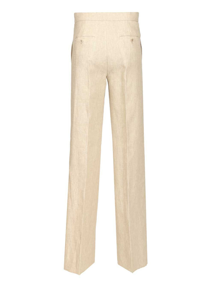 Max Mara Ginnico - Look 25 - Adv - Tailored Wide Leg Pants Trousers - Beige | b4d19b73ec4670cce57e9208e75b958e2e3fa590