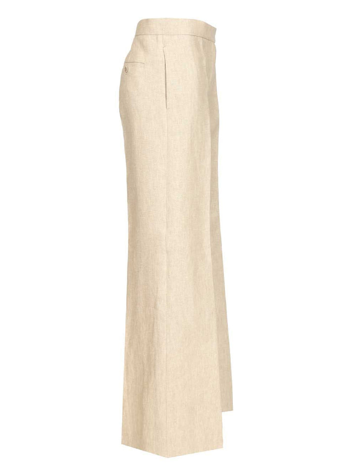 Max Mara Ginnico - Look 25 - Adv - Tailored Wide Leg Pants Trousers - Beige | 89003d69742a36bc30b517e69c01e7d1e8be94e9