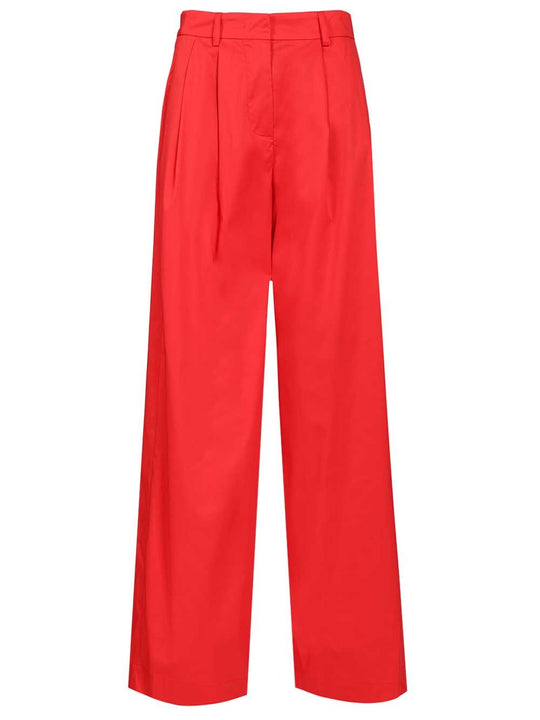 Poplin Trousers Red