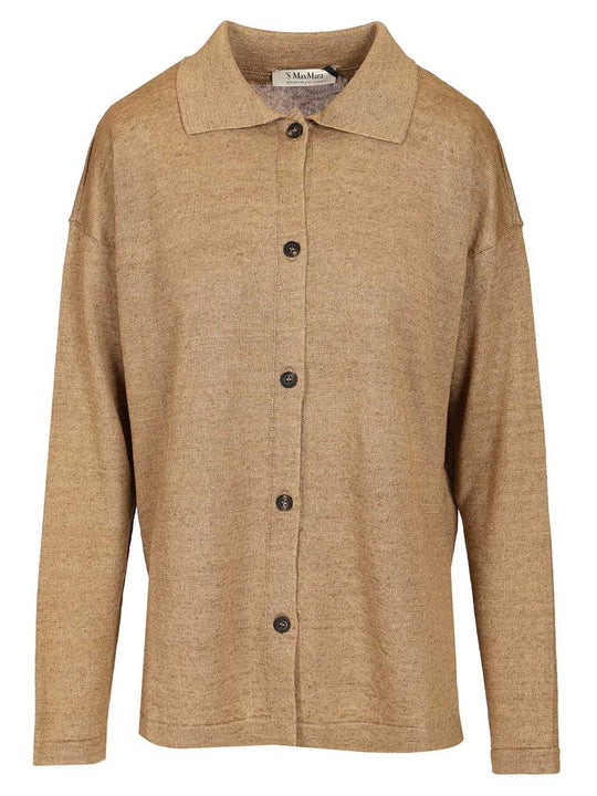 Linen Cardigan Knitwear Beige