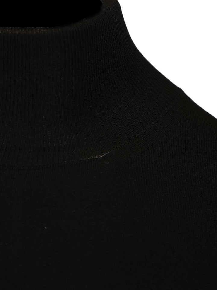 Max Mara Stretch Viscose Crop Turtleneck Knitwear - Black | 7a2cd86d142e874174544ea67eef2897cf1e25fd