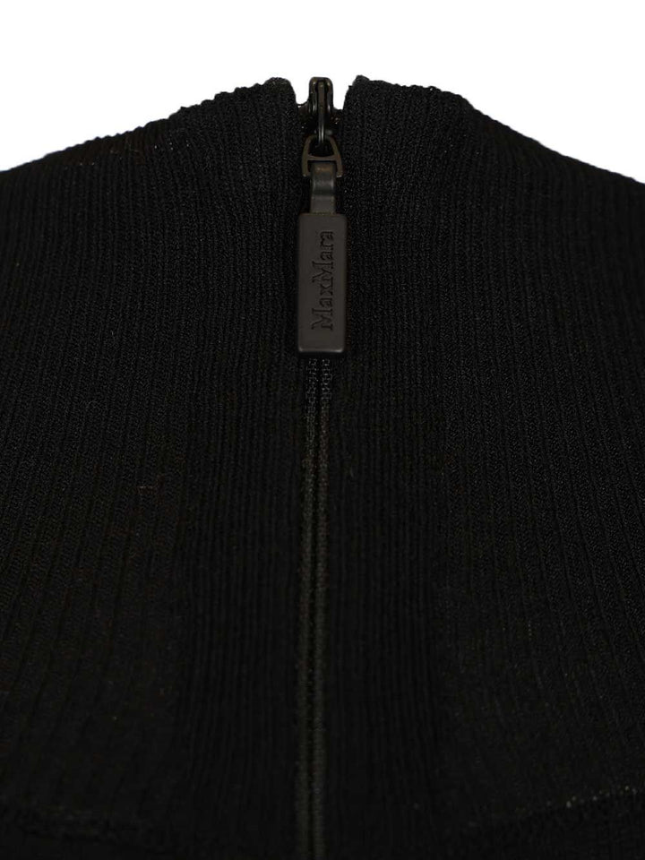 Max Mara Stretch Viscose Crop Turtleneck Knitwear - Black | 50848b753ac802114322091bbd727af78569a188