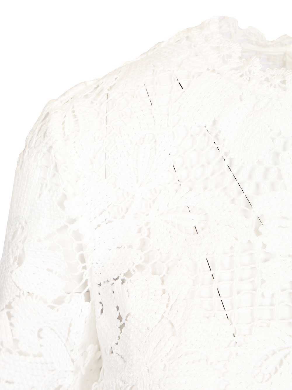 Self-Portrait White Crochet Lace Top Tops - White | 6ffc69fac60d680a49fc2d88588c4475da348e63